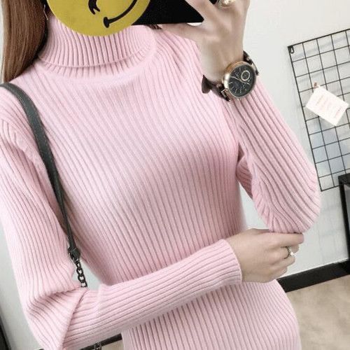 Pull femme en laine de haute qualité avec col roulé et texture côtelée Chic & Stil