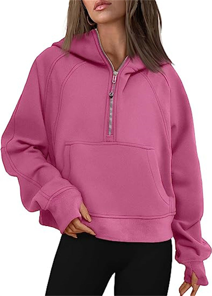 Ladies Oversized Hoodie with practical kangaroo pocket and zipper Lune London