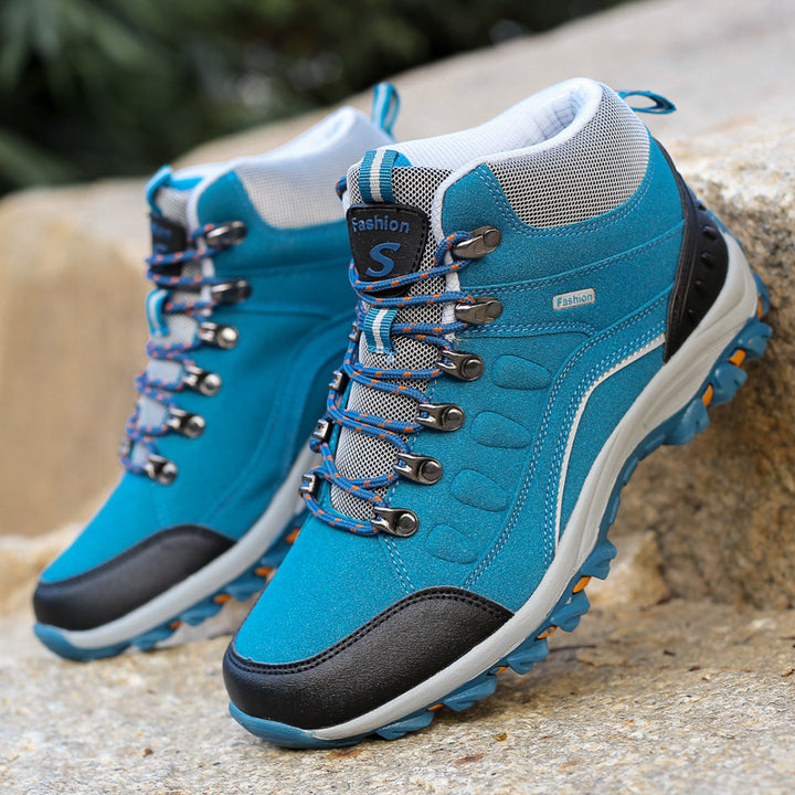 Women's ankle-high waterproof trekking hiking shoes with slip-resistant tread sole Amarae