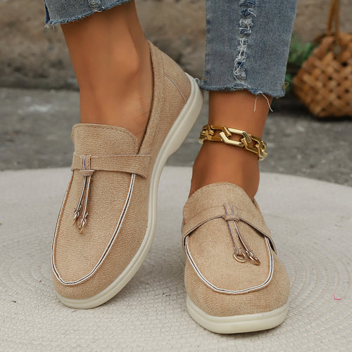 Amarae trendy women's loafers with gold accents