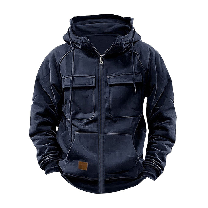 Fleece jacket for men with high collar and practical pockets Lune London