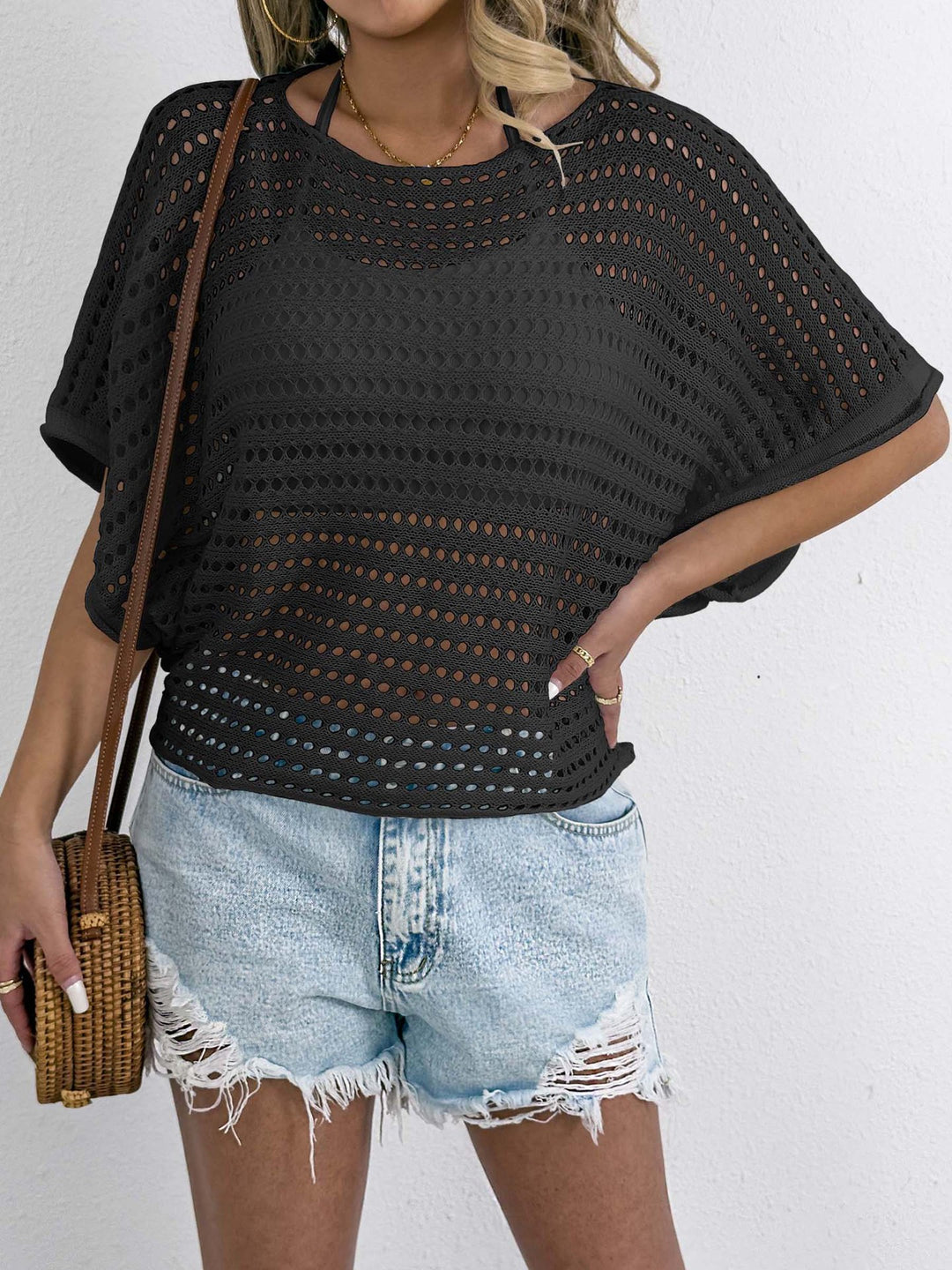 Ladies Open Weaving Crochet Outfit Top Amarae