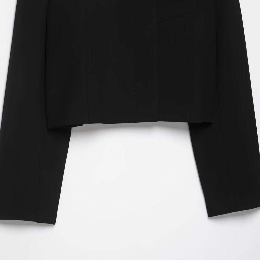 Women's cropped blazer with stand collar Amarae