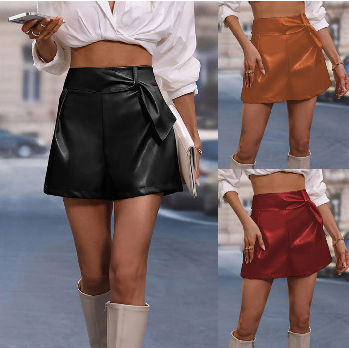 High waist mini skirt for women with bow detail Lune London