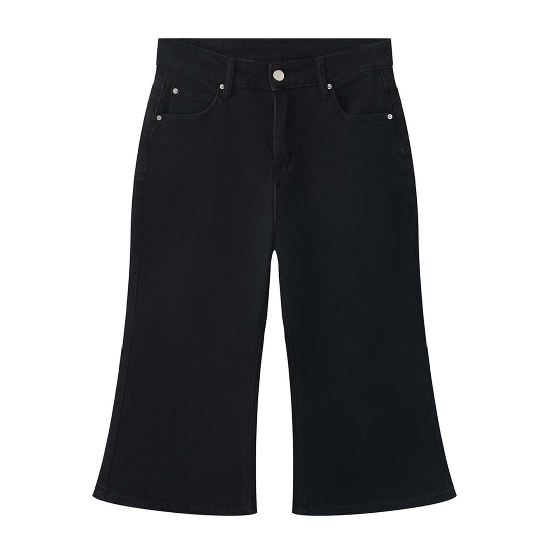Women's High-Waisted Denim Culotte in Bermuda Style with Wide Leg Amarae