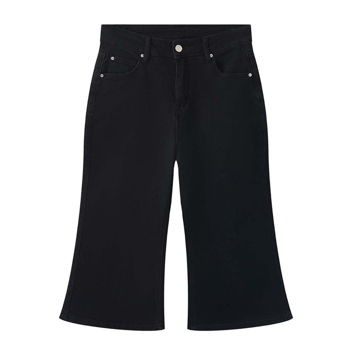 Women's High-Waisted Denim Culotte in Bermuda Style with Wide Leg Amarae