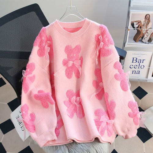Ladies Cozy sweater with bear patterns Amarae