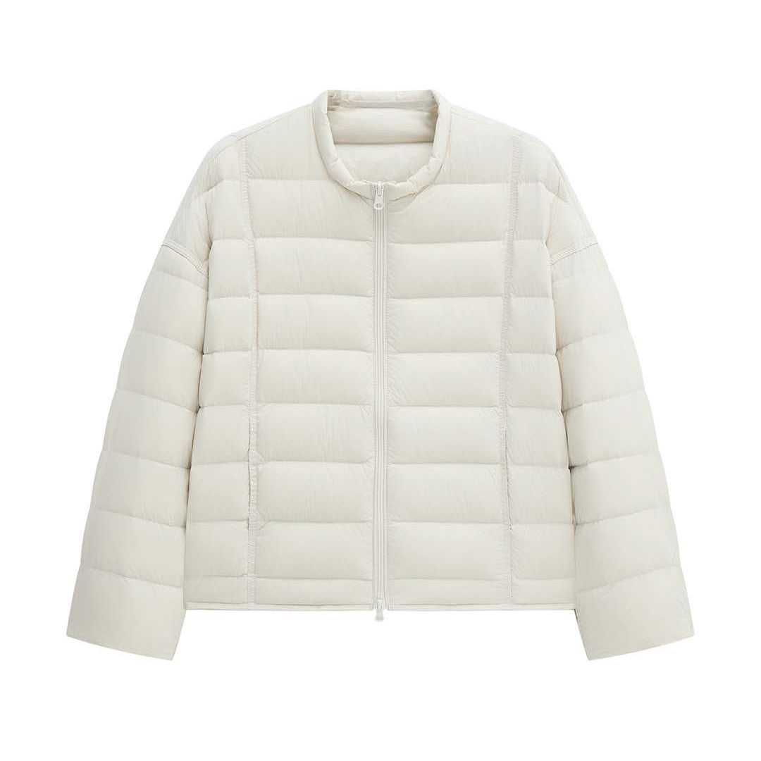 Women Lightweight Quilted Short Jacket with Boxy Silhouette and Full Zip Amarae