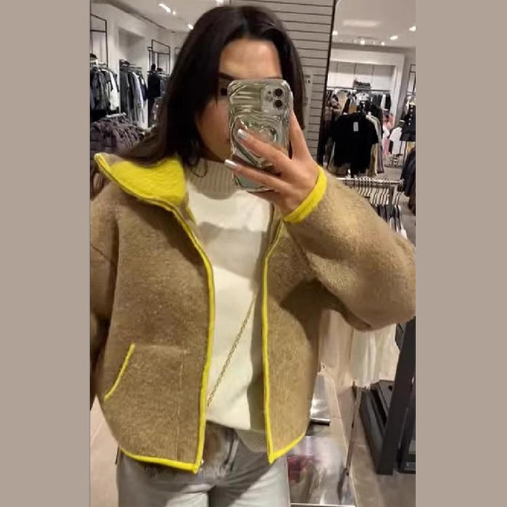 Veste en laine pour femme avec col accrocheur Chic & Stil