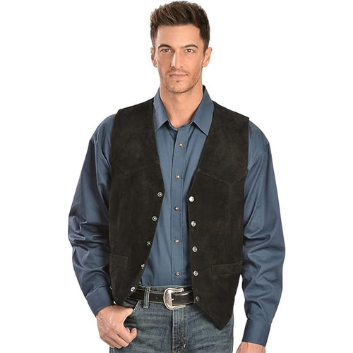 Elegant suede jacket for men with practical pockets and classic fit Amarae