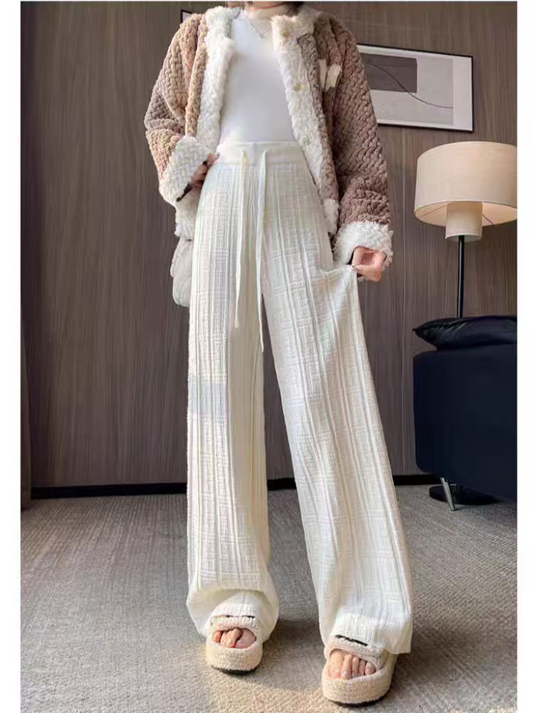 Pantalons d'été amples pour femmes avec taille élastique et motif rayé ferme Chic & Stil