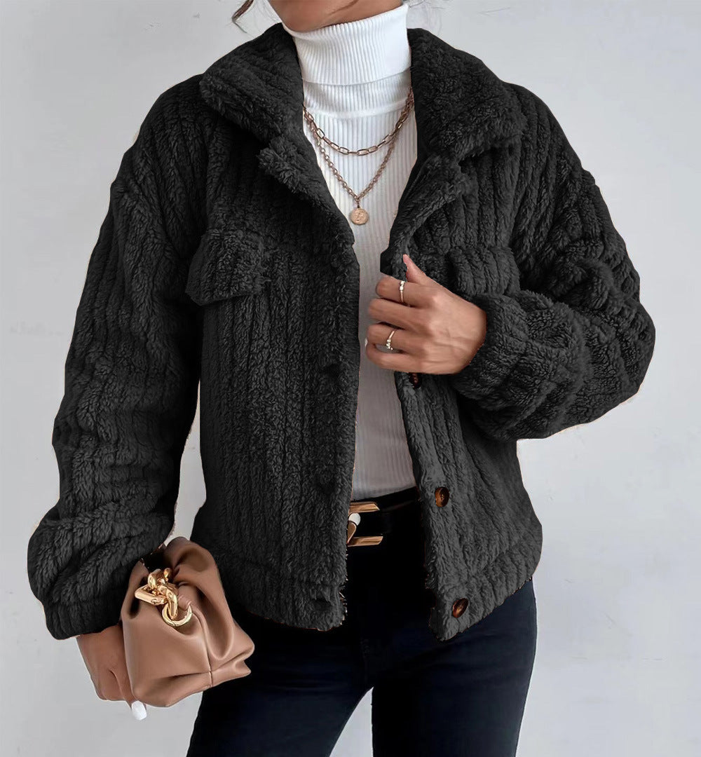 Ladies oversized soft structured fleece jacket Lune London
