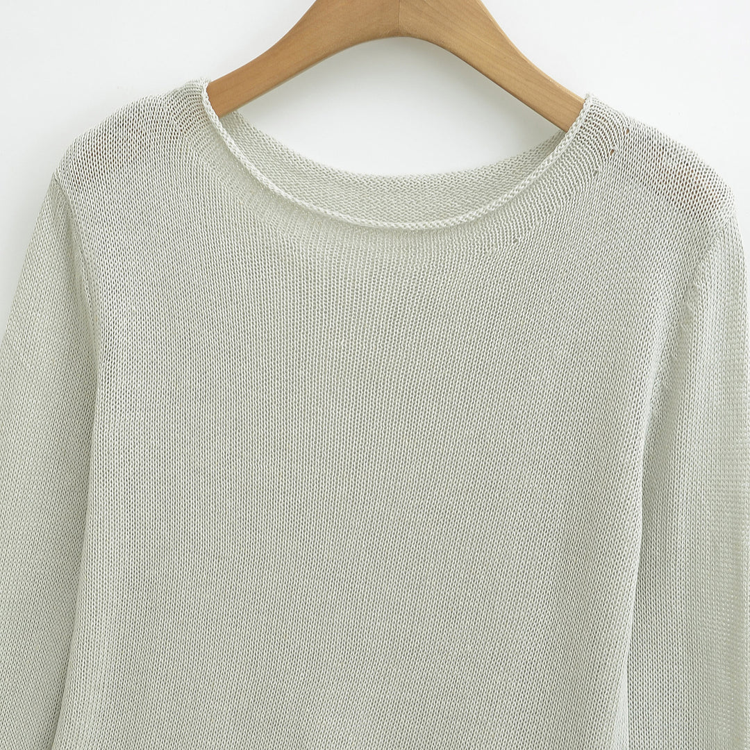 Women's Lightweight Fine Knit Long Sleeve with Flared Trumpet Sleeves Amarae