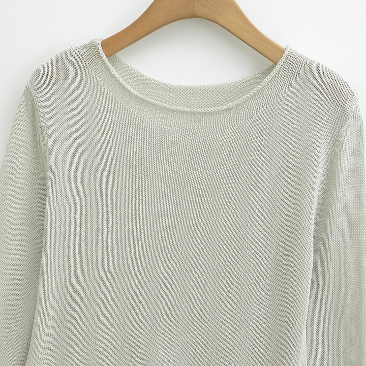 Women's Lightweight Fine Knit Long Sleeve with Flared Trumpet Sleeves Amarae