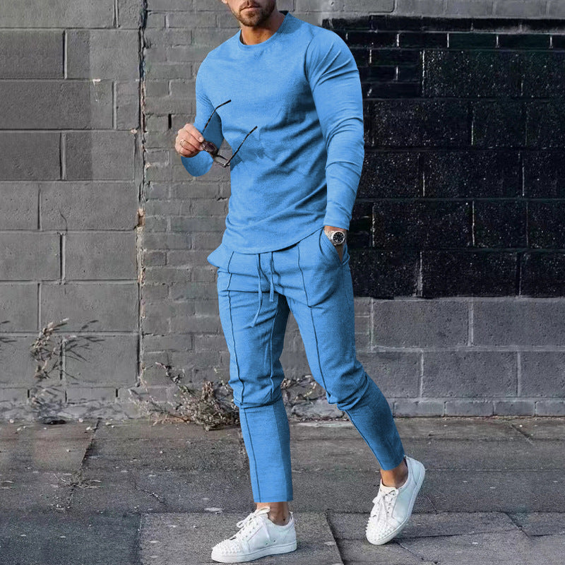 Men's Long Sleeve Sporty T-Shirt and Chino Jogging Pants Lune London