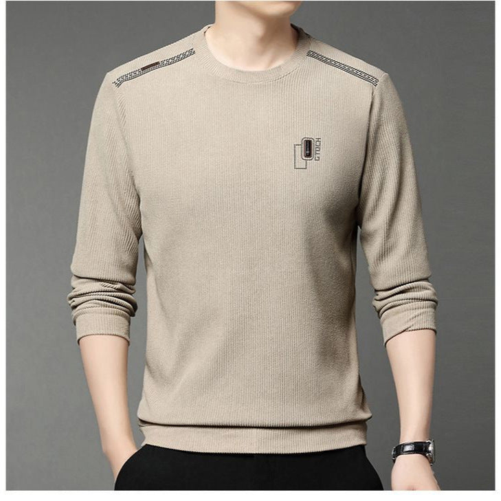 Modern pullover for men with round neck, featuring ribbed structure and stylish contrasting collar Lune London