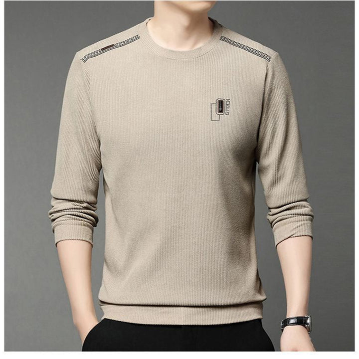 Modern pullover for men with round neck, featuring ribbed structure and stylish contrasting collar Lune London