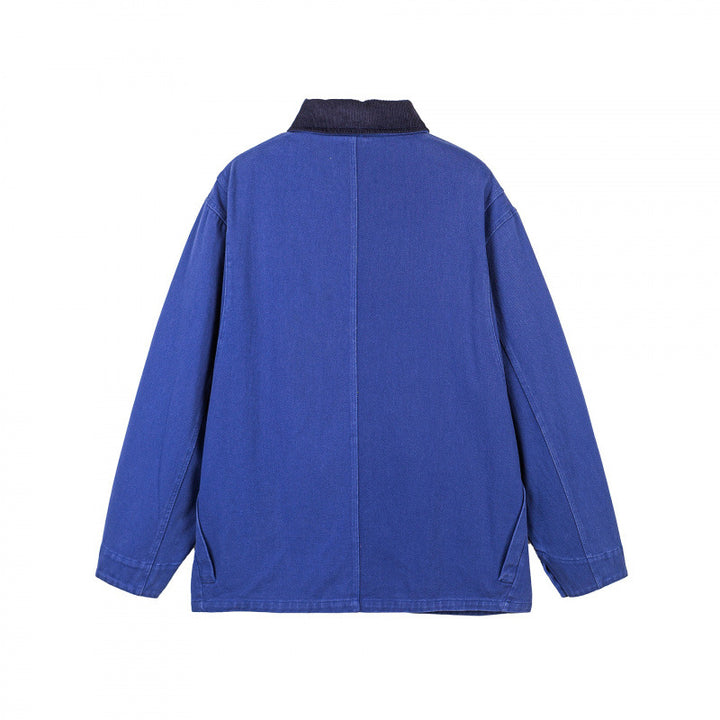 Men's Robust Chore Jacket in Workwear Style with Cord Collar and Large Applied Pockets Amarae