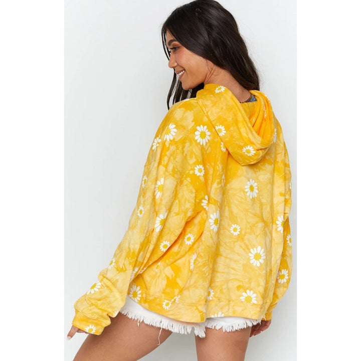 Ladies Oversized Hooded Sweater with Floral Pattern Amarae