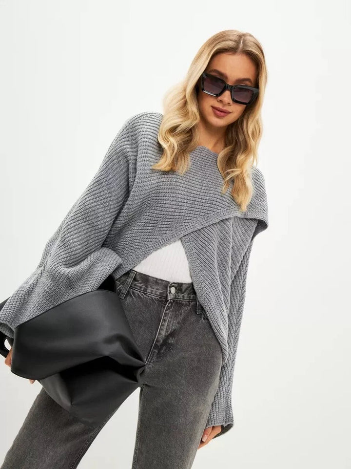 Pull en tricot court décontracté pour femme avec coupe loose Chic & Stil