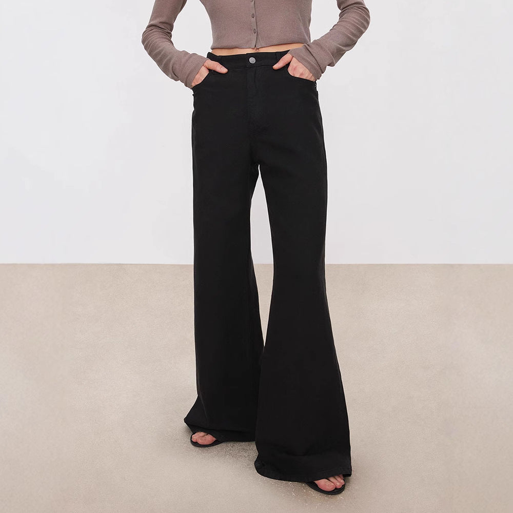 Jeans taille haute large pour femmes Chic & Stil