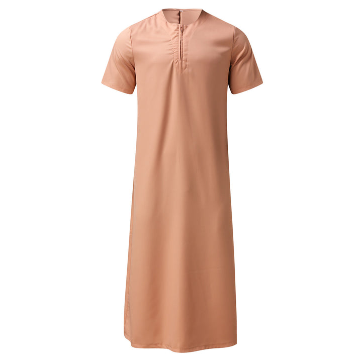 Sporty maxi dress for women with short sleeves and practical zipper Lune London