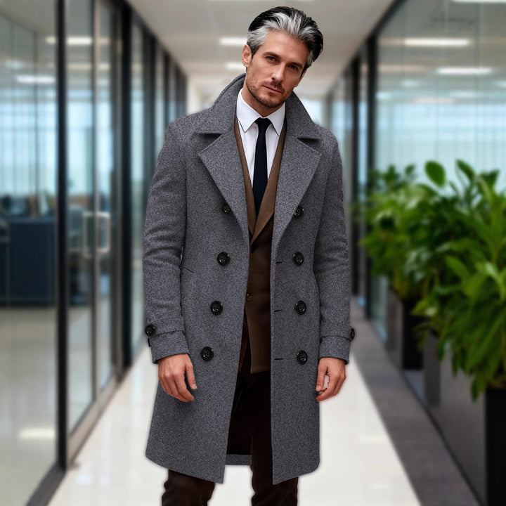Men's wool double-breasted coat with modern cut Lune London