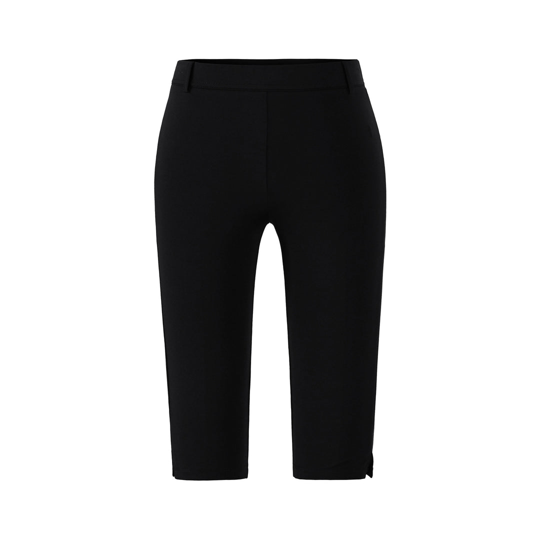 Women's high-waisted capri stretch pants with a slim silhouette and leg slit Amarae