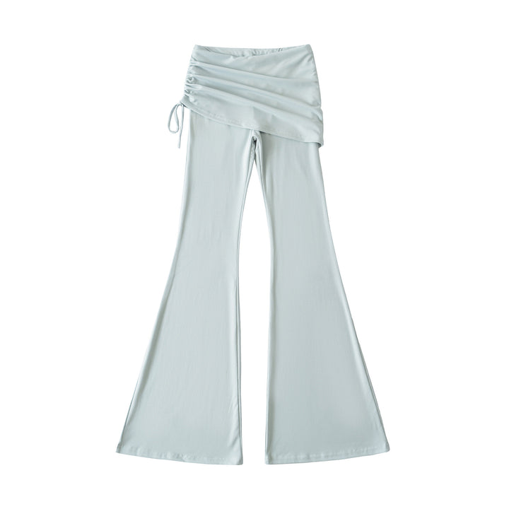 Women’s flared trousers with integrated mini skirt overlay and drawstring Amarae