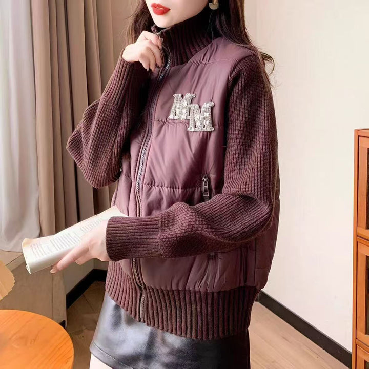 Gilet matelassé pour femmes avec des manches en tricot élégantes Chic & Stil