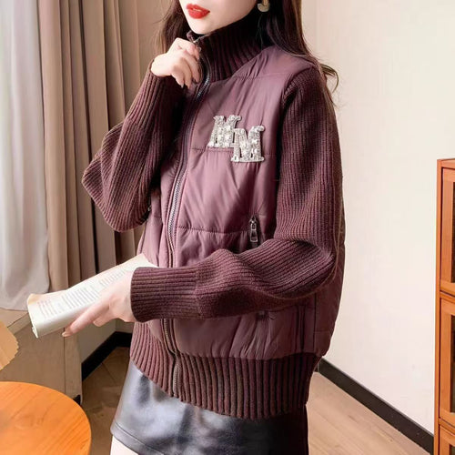 Gilet matelassé pour femmes avec des manches en tricot élégantes Chic & Stil