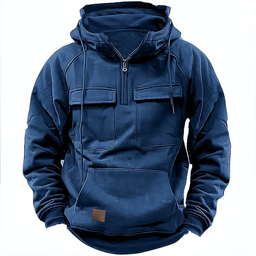 Men's stylish hoodie with functional pockets and modern zipper Amarae