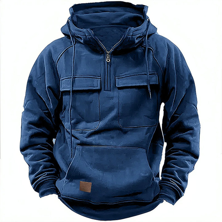 Men's stylish hoodie with functional pockets and modern zipper Amarae
