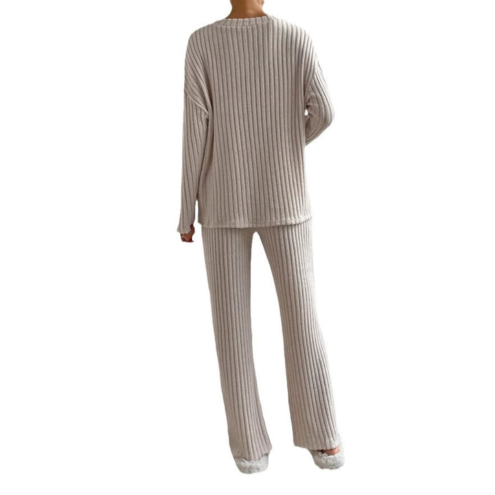 Ensemble de loungewear décontracté pour femmes avec texture côtelée Chic & Stil