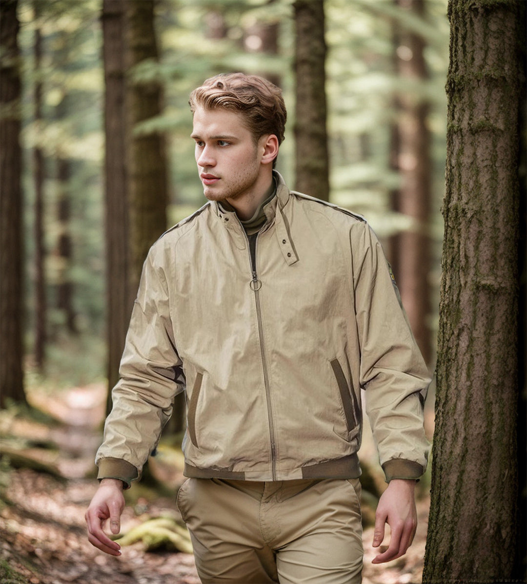 Casual windbreaker jacket for men with high collar Amarae