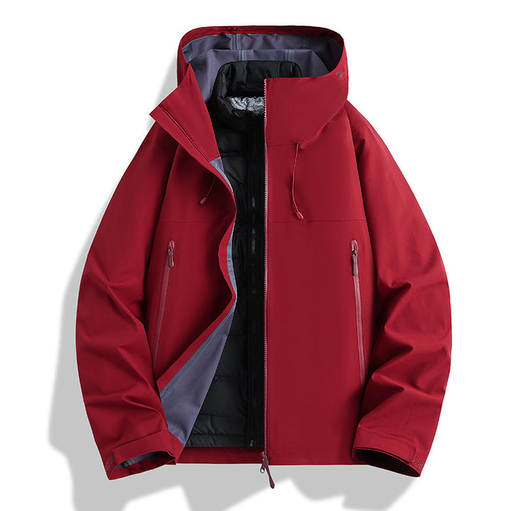 Men's Waterproof Softshell Outdoor Jacket with Adjustable Hood and Breathable Membrane Amarae