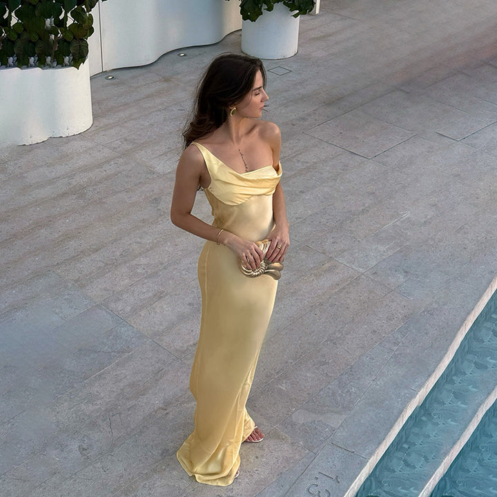 Ladies Elegant Maxi Dress Off-Shoulder Lune London