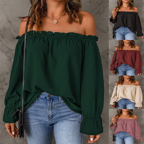 Off-Shoulder Blouse for Women with Ruffles and Loose Fit Amarae