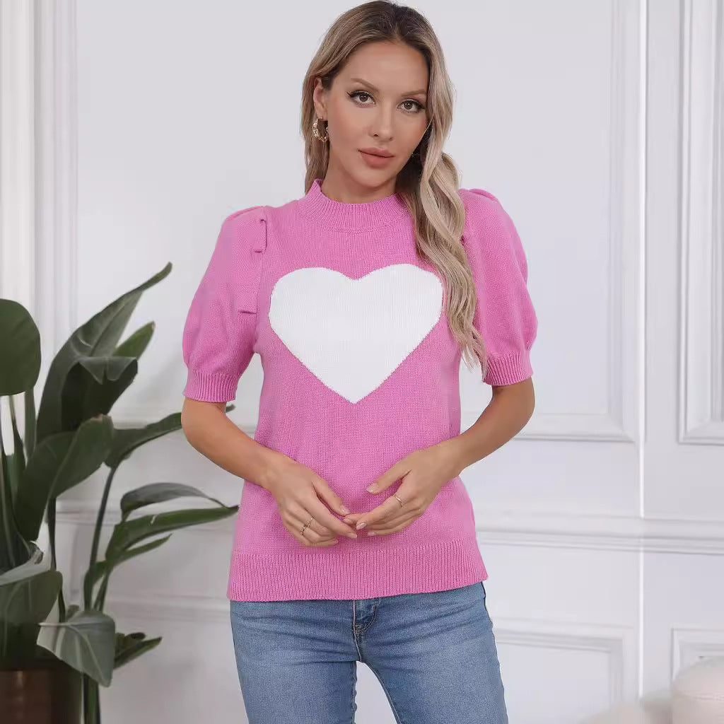 Chandail en tricot pour femmes avec design en forme de cœur Chic & Stil