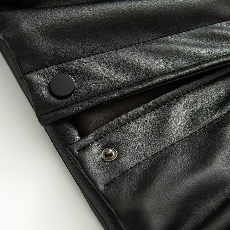 Veste en faux cuir élégante pour femmes avec col montant Chic & Stil