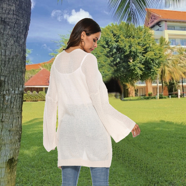 Women Long Knit Sweater with Loose Fit and Comfortable Sleeves Lune London