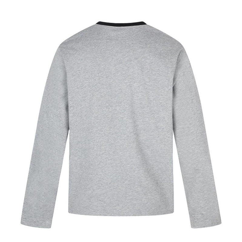 Women's long-sleeve shirt with vintage illustration, contrast collar and relaxed fit Amarae