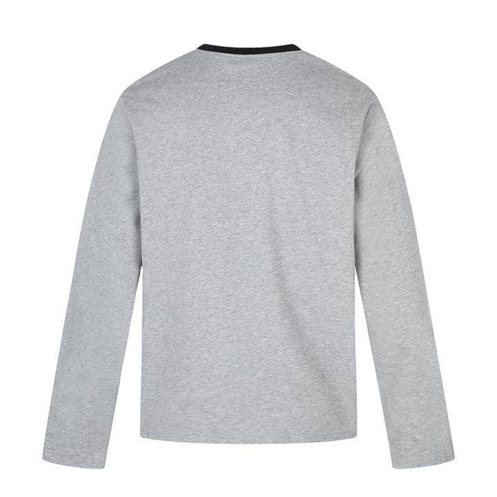 Women's long-sleeve shirt with vintage illustration, contrast collar and relaxed fit Amarae