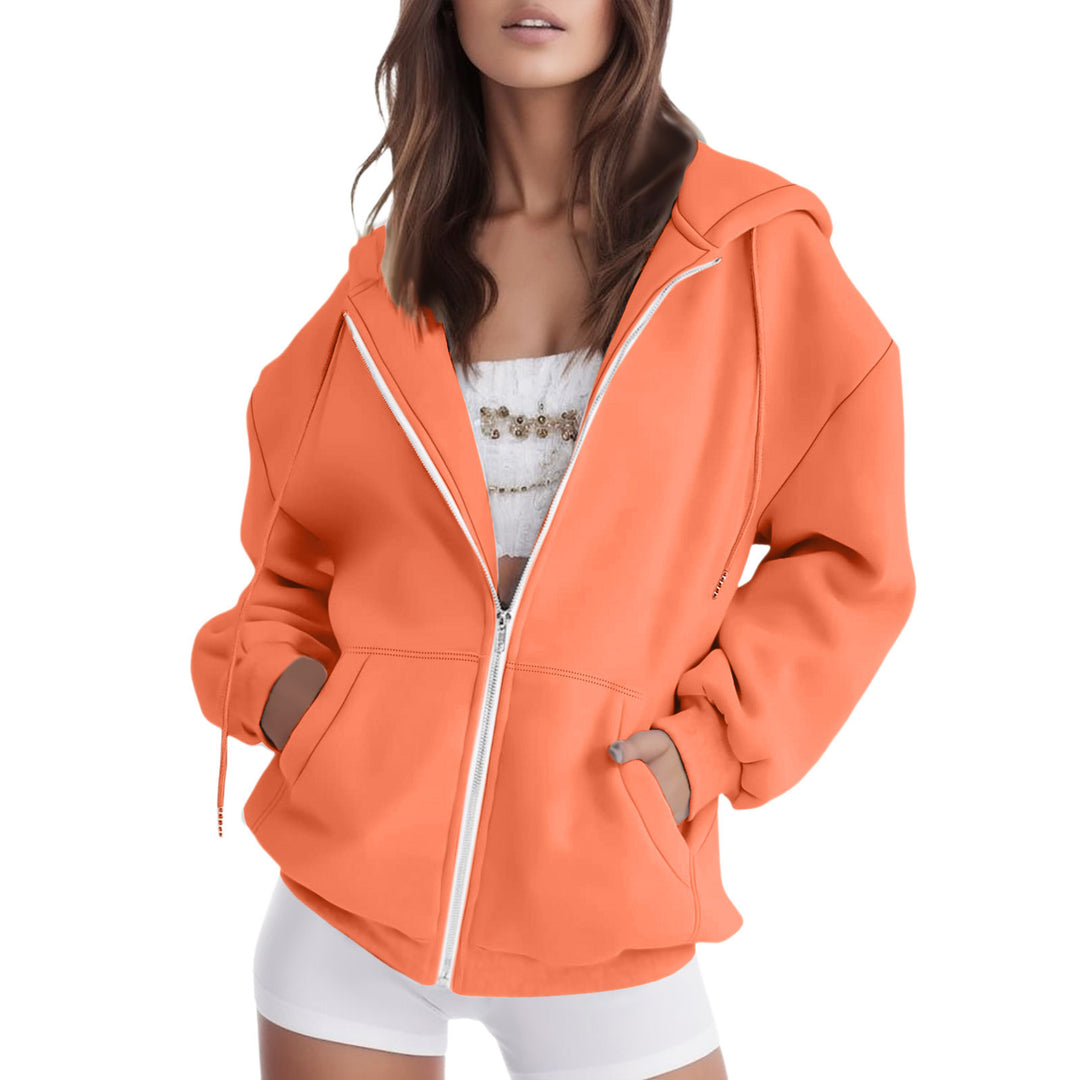 Ladies oversized hooded jacket with practical pockets Amarae