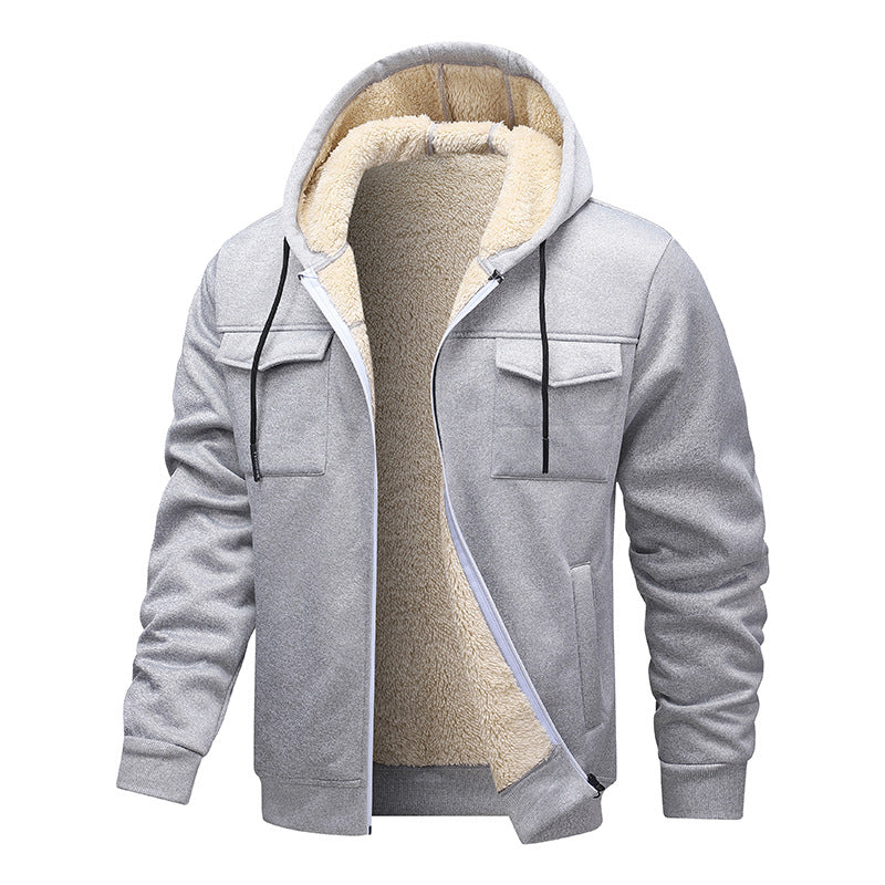 Padded hooded jacket for men with a sporty design and practical pockets Lune London