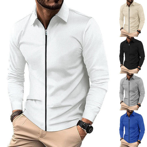 Men's long sleeve sporty t-shirt with zip and breathable structure Amarae
