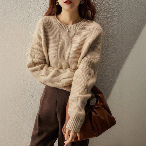 Pull en tricot confortable pour femmes avec motif texturé Chic & Stil