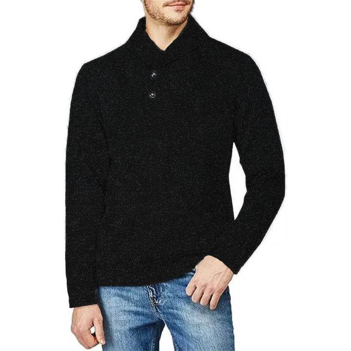 Men's sweater with high collar and button detail Lune London