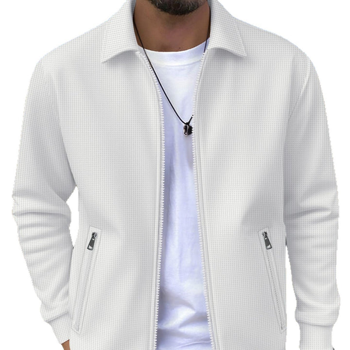 Modern knitted jacket for men with practical zip pockets and trendy design Lune London