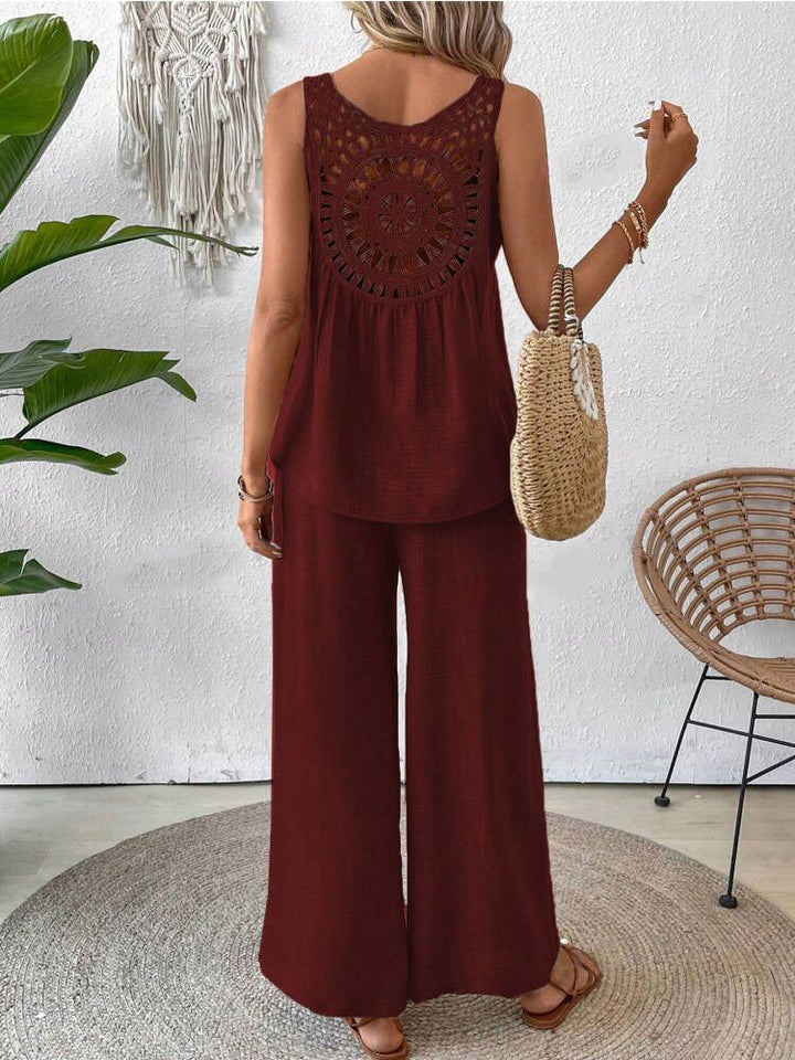 Ladies Relaxed Fit Wide Leg Pants Chic Combination Style